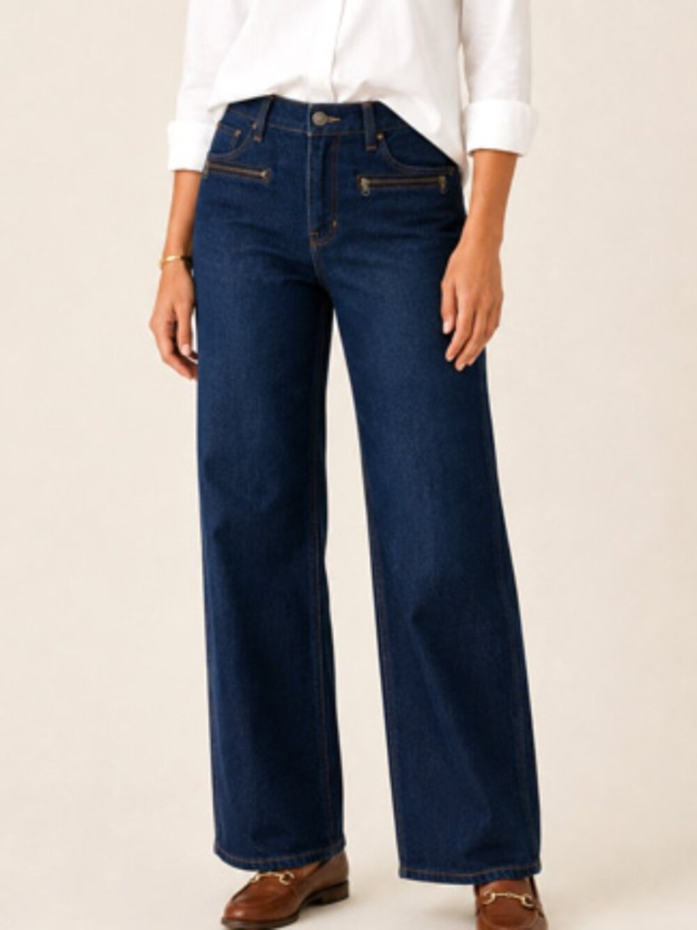 J. Crew High Rise Slim Wide Leg Jeans